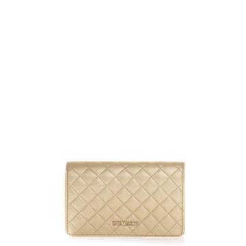 Love Moschino Gold Color Quilted Faux Leather Bag