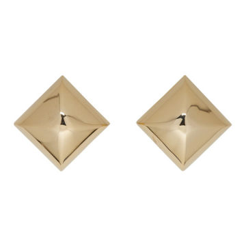 Gold Large Stud Clip-On Earrings