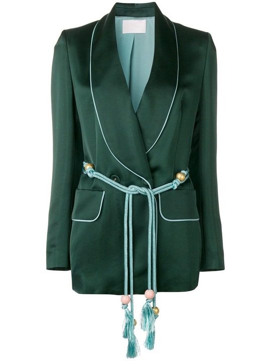Satin Blazer With Piping展示图