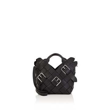 Small Woven Leather Basket Bag