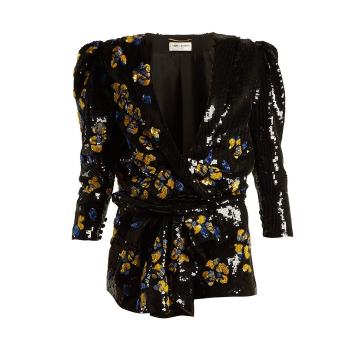 Floral sequinned playsuit