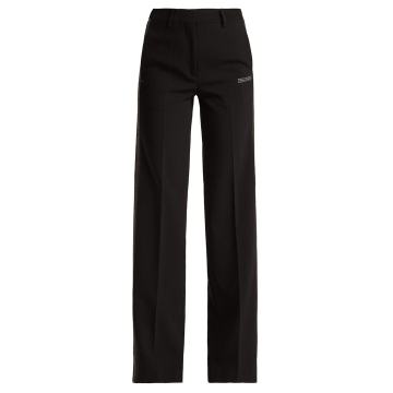 Side-striped crepe trousers