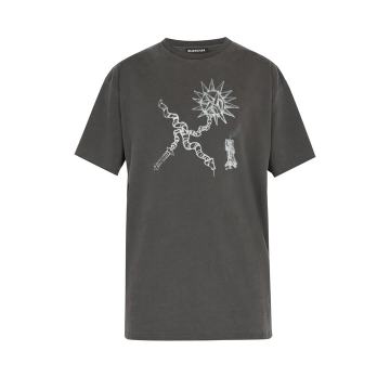 Goth oversized cotton T-shirt