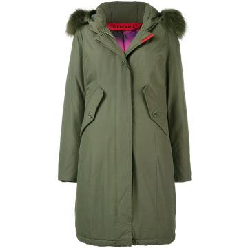 hooded feather down jacket
