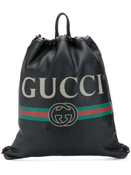 Gucci Print皮革双肩包展示图