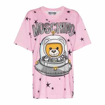 Space Teddy Bear印花全棉T恤