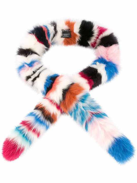striped fox fur scarf展示图