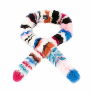 striped fox fur scarf