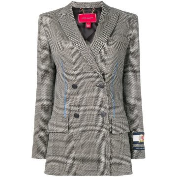 houndstooth double-breasted tailored jacket