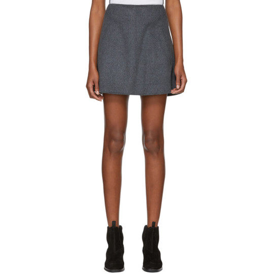 Grey Cashmere & Wool Miniskirt展示图