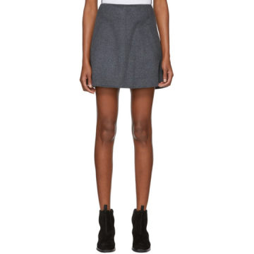 Grey Cashmere & Wool Miniskirt