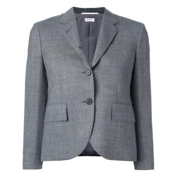 灰色羊毛七分袖西装夹克