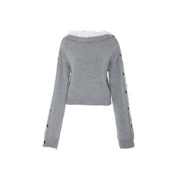 Lace Trimmed Pullover