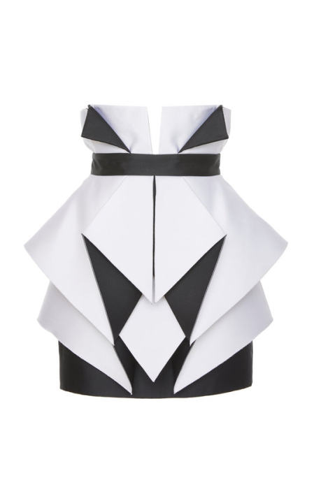High-Waisted Diamond Pattern Satin Skirt展示图