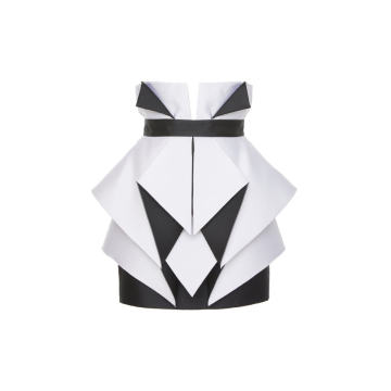 High-Waisted Diamond Pattern Satin Skirt