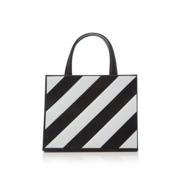 Diagonal Small Striped Leather Shoulder Bag