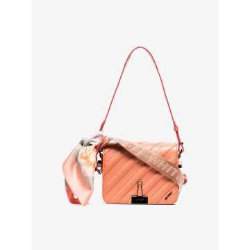 pink quilted bulldog clip leather shoulder bag