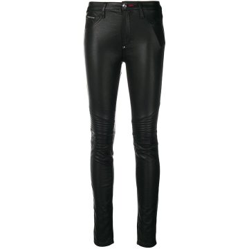 faux leather skinny trousers
