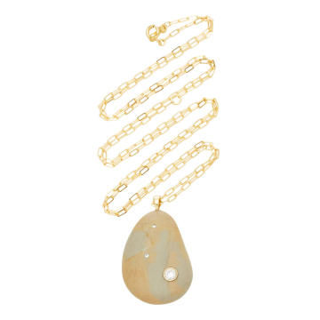 Laurel 18K Gold, Stone And Diamond Necklace