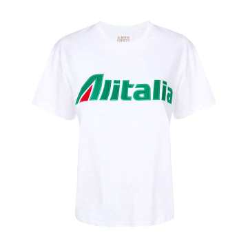 Alitalia贴花全棉T恤