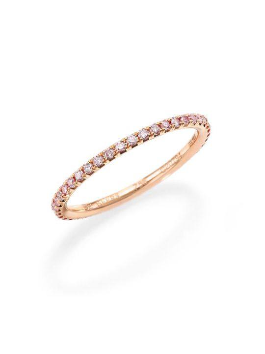 Aura Pink Diamond &amp; 18K Rose Gold Band Ring展示图