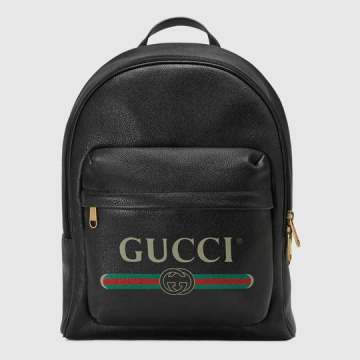 Gucci印花皮革背包