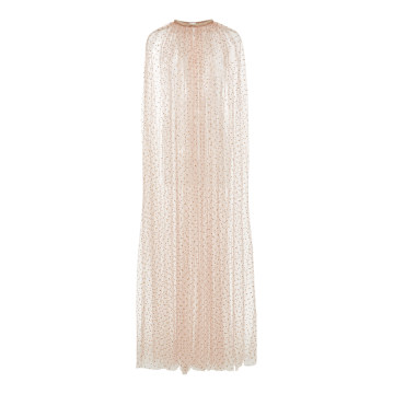Sheer Tulle Embroidered Cape
