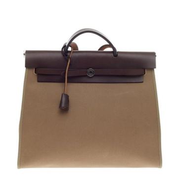 Herbag Zip Leather and Toile 39