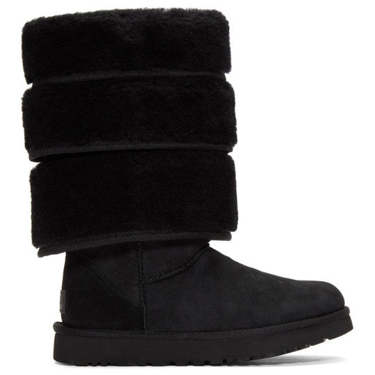 Black Uggs Edition Layered Boots展示图