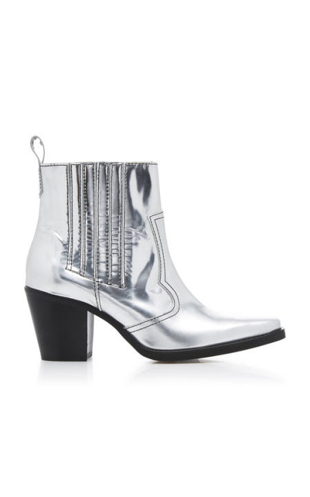 Callie Metallic Leather Ankle Boots展示图