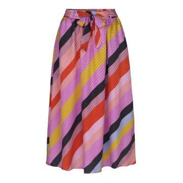 Audrey Silk Striped Skirt