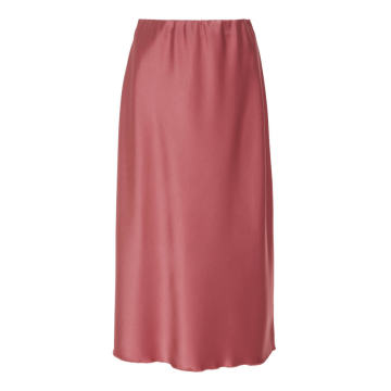 Zarina High Waisted Satin Midi Skirt