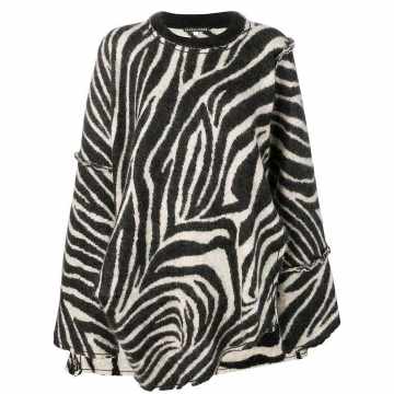 oversized zebra print sweater