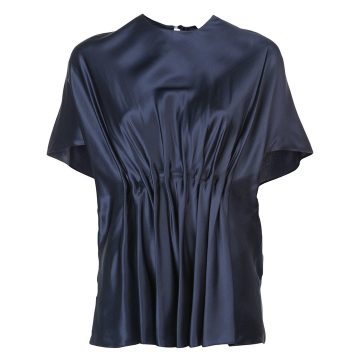 round neck pleated blouse