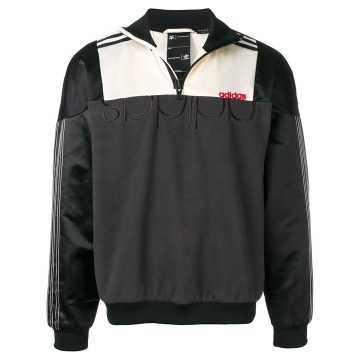 colour block zip sweatshirt