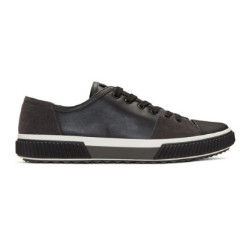 Black Leather & Suede Sneakers
