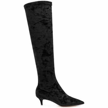 pointed knee-length boots