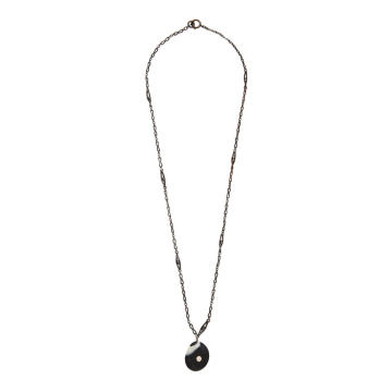 Tipsy Pendant On Antique Gunmetal Chain Necklace