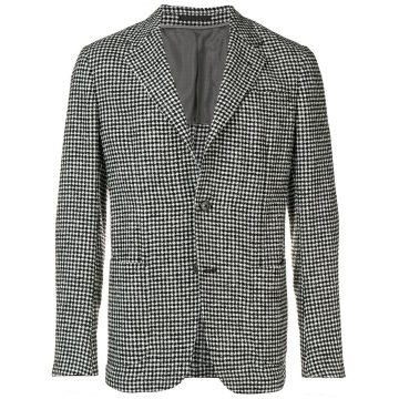 micro-check blazer jacket