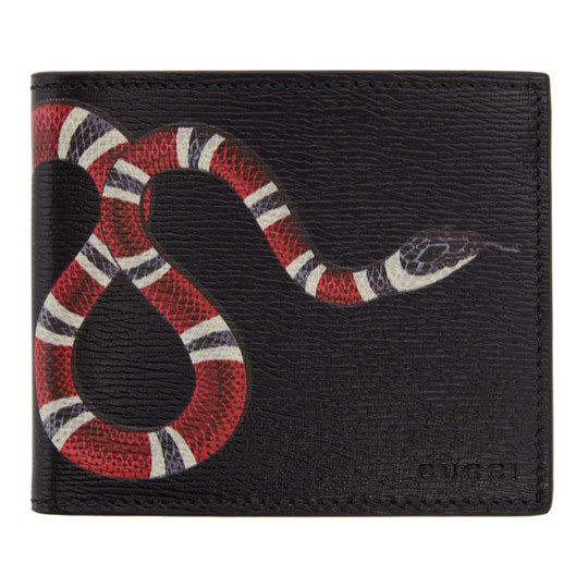 Black Leather Snake Wallet展示图