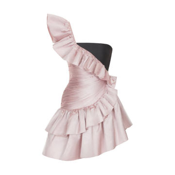 Ruffle Shoulder Mini Dress