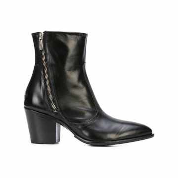 double zip ankle boots