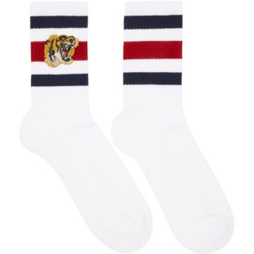 White Striped Tiger Socks