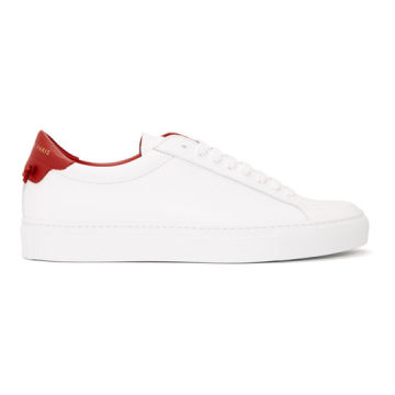 White & Red Urban Knots Sneakers