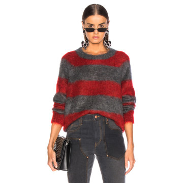 Mohair Stripe Pullover Sweater