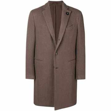 textured midi coat