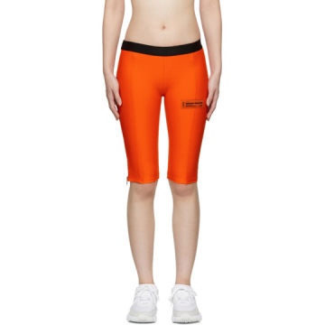 橙色机车短裤