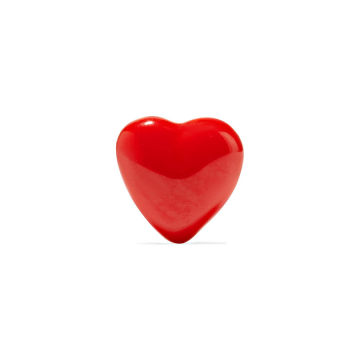 Tiny Heart 14K 黄金搪瓷单只耳钉