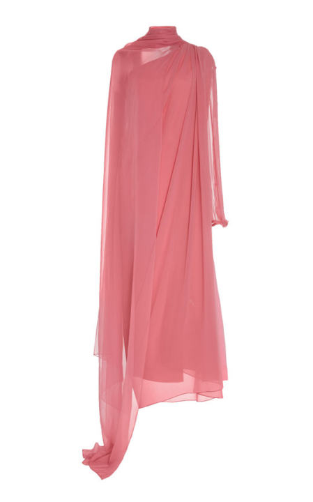 Pershwar One Sleeve Silk Chiffon Midi Dress展示图