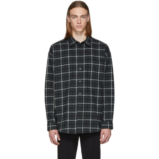 Green & Black Check Flannel Shirt展示图